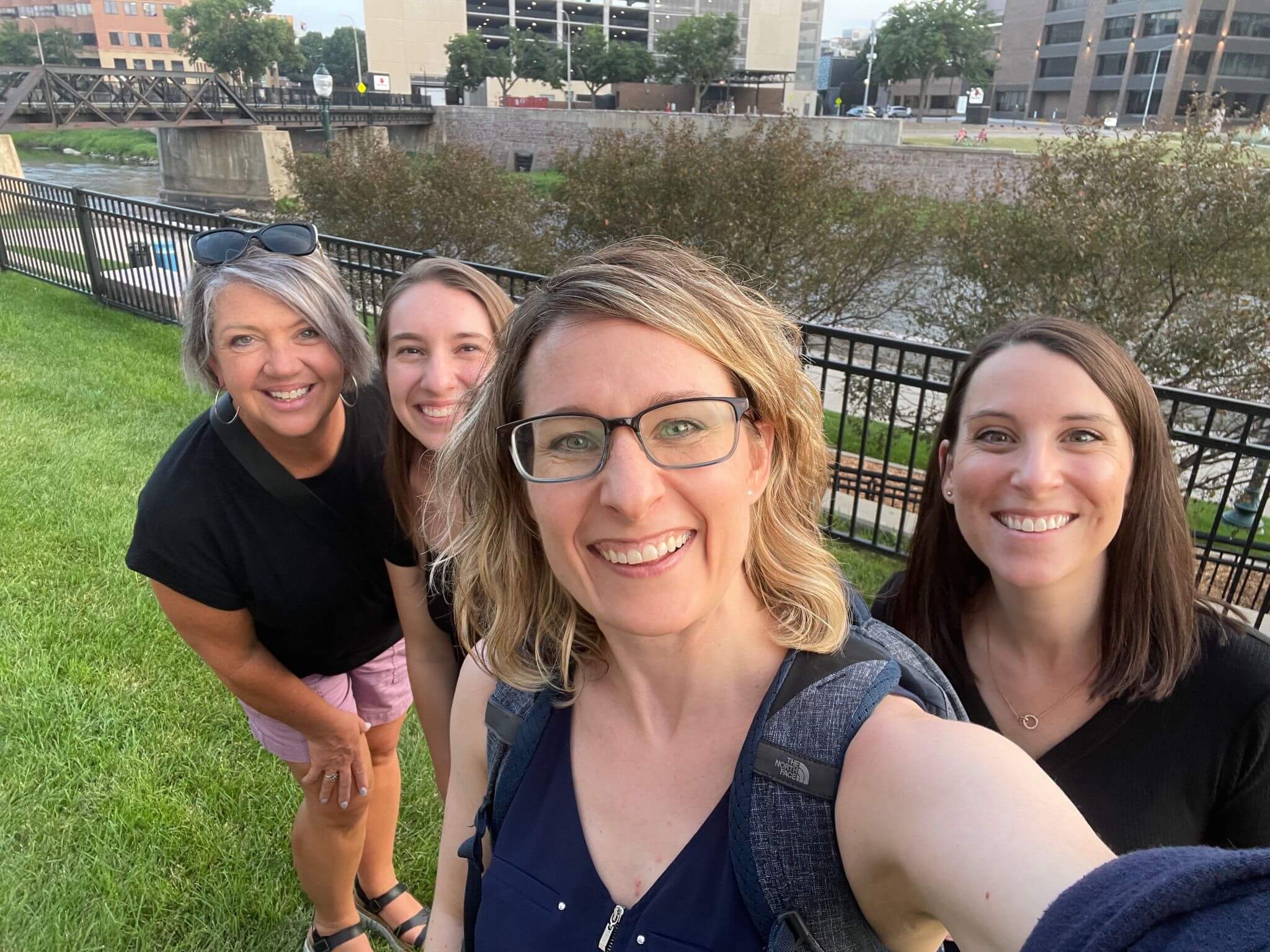 Kellie Yackley (Avera Foundation), Sarina, Beth and Lauren visiting Avera Foundation in Sioux Falls, South Dakota